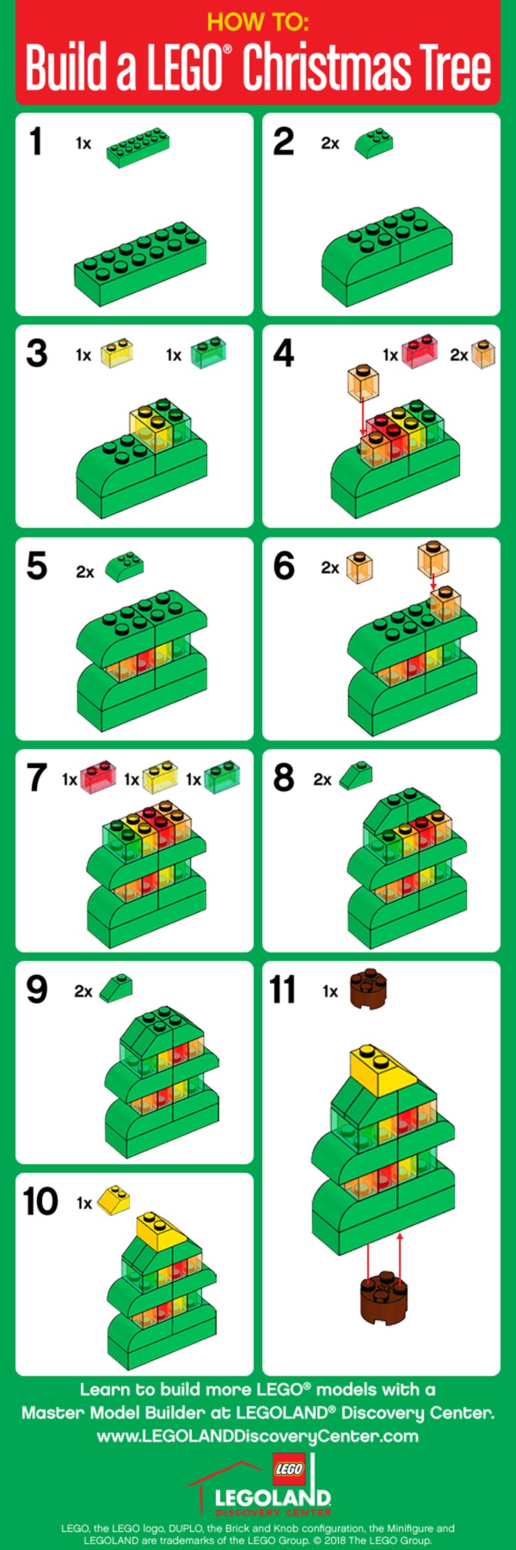 How To Build A LEGO Christmas Tree LEGOLAND Discovery Center Boston